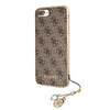 Guess 4G Charms Collection - pouzdro s přívěskem pro iPhone 8 Plus / 7 Plus (hnědé)