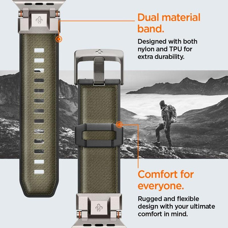 Spigen DuraPro Armor - szíj Apple Watch 44/45/46/49 mm-es órához (katonai zöld)