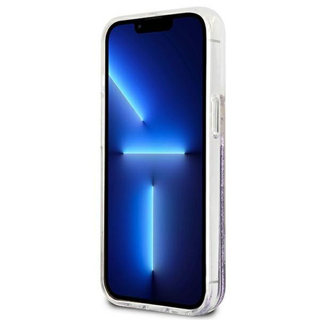 Guess Liquid Glitter Flower – Cover for iPhone 13 mini (Purple)