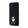 Karl Lagerfeld Silikon Choupette Metall Pin - Samsung Galaxy S24+ Gehäuse (schwarz)