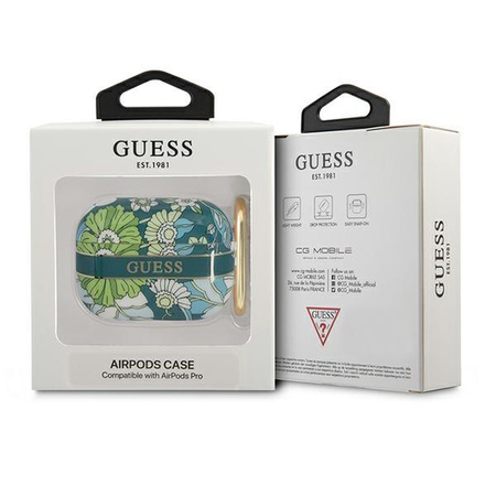 Guess Flower - Pouzdro pro Airpods Pro (zelené)