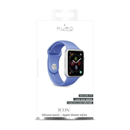 PURO ICON - Elastic Sports Strap for Apple Watch 42/44/45 mm (S/M & M/L) (blue)
