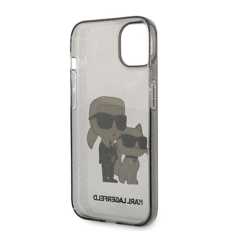 Karl Lagerfeld IML Glitter NFT Karl & Choupette - Etui iPhone 14 Plus (czarny)