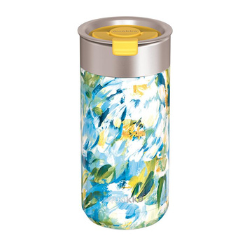 Quokka Boost Coffee Tumbler - termohrnek z nerezové oceli s vařičem 400 ml (Blue Peonies)