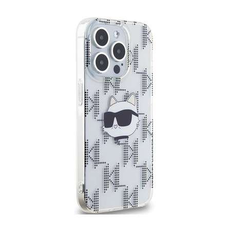 Karl Lagerfeld IML Choupette Head & Monogram - iPhone 15 Pro Tasche (Transparent)