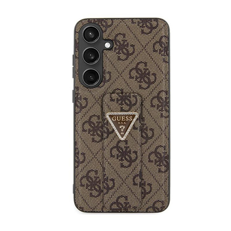 Guess Grip Stand 4G Triangle Strass Logo - Samsung Galaxy S24 Tasche (braun)