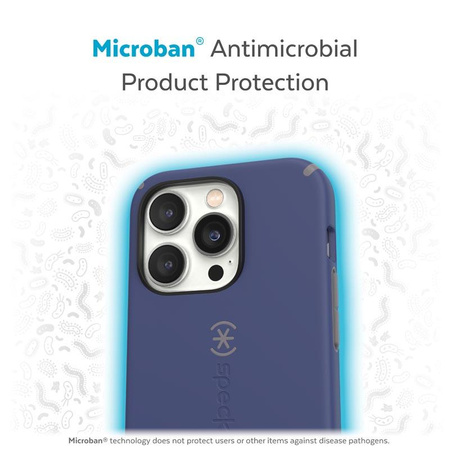 Speck CandyShell Pro - iPhone 14 Pro Tasche mit MICROBAN Beschichtung (Preußisch Blau / Wolkig Grau)
