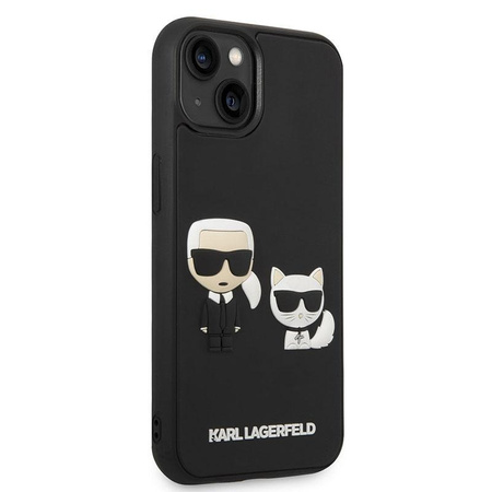Karl Lagerfeld Ikonik 3D Karl & Choupette - Coque iPhone 14 Plus (noir)