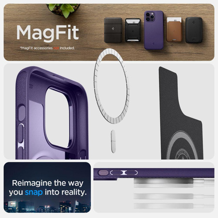 Spigen Mag Armor – Etui do iPhone 14 Pro (fioletowy)
