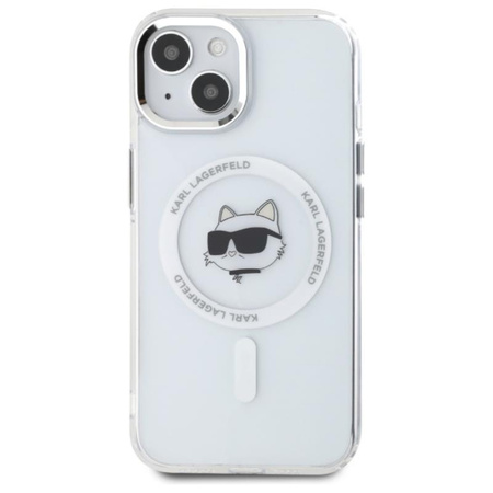 Karl Lagerfeld IML Metal Choupette Head MagSafe - Case for iPhone 15 (White)