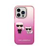 Karl Lagerfeld Gradient Ikonik Karl & Choupette - iPhone 14 Pro Max Tasche (rosa)