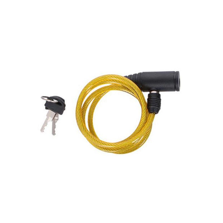 Dunlop - Keyed spiral bike lock 90 cm (Yellow)