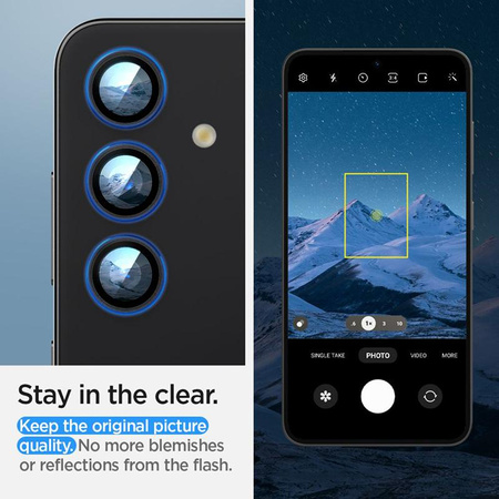 Spigen Optik.TR EZ Fit Camera Lens Protector 2-Pack - Szkło ochronne na obiektyw do Samsung Galaxy S24+ (2 szt) (Czarny)