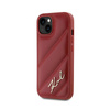 Karl Lagerfeld Diagonal Quilted Script - iPhone 15 / 14 / 13 Case (red)