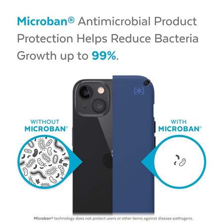 Speck Presidio2 Pro - Coque pour iPhone 13 avec revêtement MICROBAN (Bleu côtier/Noir)