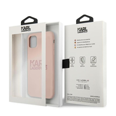 Karl Lagerfeld Silicone Stack Logo - Etui iPhone 11 (różowy)