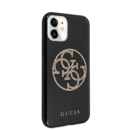 Guess Circle Glitter 4G - Etui iPhone 11 (czarny)
