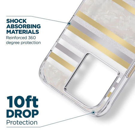 Case-Mate Pearl Stripes MagSafe - Hülle verziert mit Perlmutt für iPhone 14 Pro (Pearl Stripes)