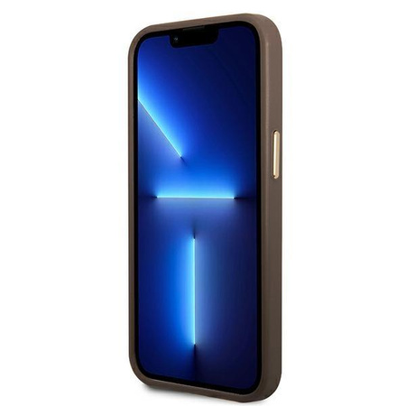 Guess 4G fém fényképezőgép tok - iPhone 14 tok (barna)