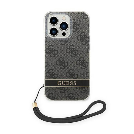 Guess 4G Print Cord - Case with lanyard iPhone 14 Pro Max (black)