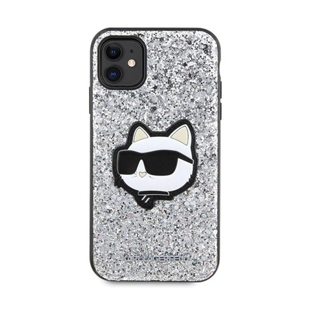 Karl Lagerfeld NFT Glitter Choupette Patch - Coque iPhone 11 (Argent)