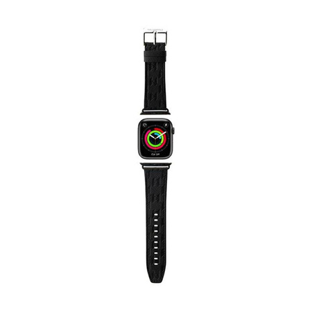 Karl Lagerfeld Saffiano Monogram - Bracelet pour Apple Watch 38/40/41 mm (noir)