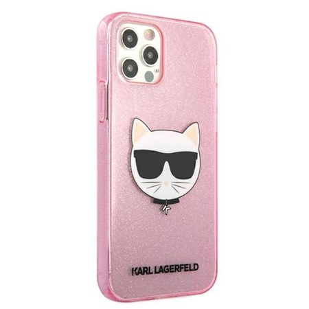Karl Lagerfeld Choupette Head Glitter - iPhone 12 / iPhone 12 Pro Case (pink)