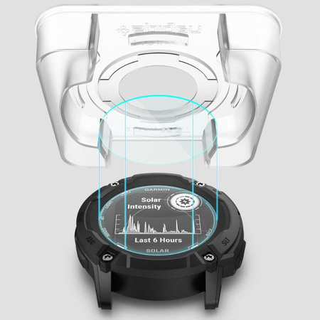 Spigen GLAS.TR EZ FIT 2er-Pack - gehärtetes Glas für Garmin Instinct 2X Solar (2 Stück)