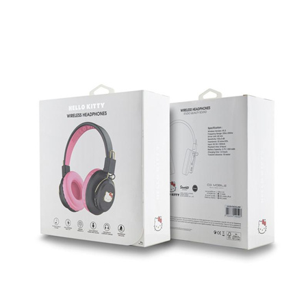 Hello Kitty Metall Logo Runde Form - Bluetooth drahtlose In-Ear-Kopfhörer V5.3 (rosa)