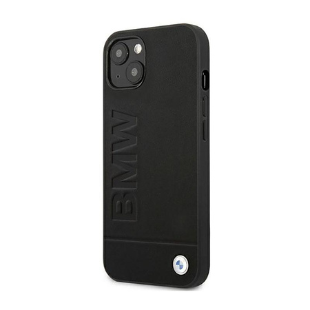 BMW Leder Hot Stamp - iPhone 14 Plus Tasche (Schwarz)