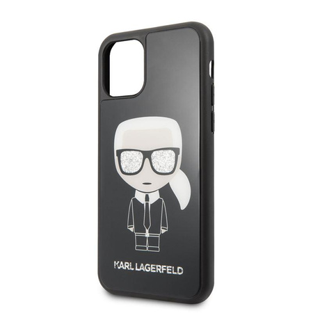 Karl Lagerfeld Double Layer Glitter Iconic - iPhone 11 tok (fekete)