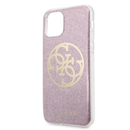 Guess Circle Glitter 4G - Etui iPhone 11 Pro Max (różowy)