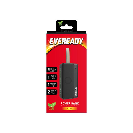 Eveready PX30B - Powerbank 30000 mAh 2x USB-A (Noir)