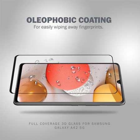 Crong 3D Armour Glass - Verre trempé 9H Full Glue pour l'ensemble de l'écran du Samsung Galaxy A42 5G