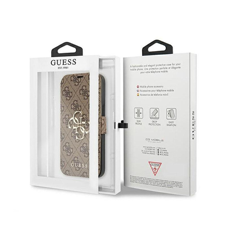 Guess Booktype 4G Big Metal Logo - iPhone 13 Pro Max Tasche (braun)