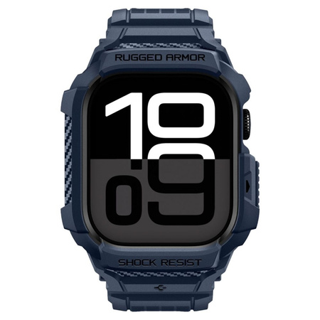 Spigen Rugged Armor Pro V2 – Strap with Case for Apple Watch 10/11 42mm (Navy Blue)