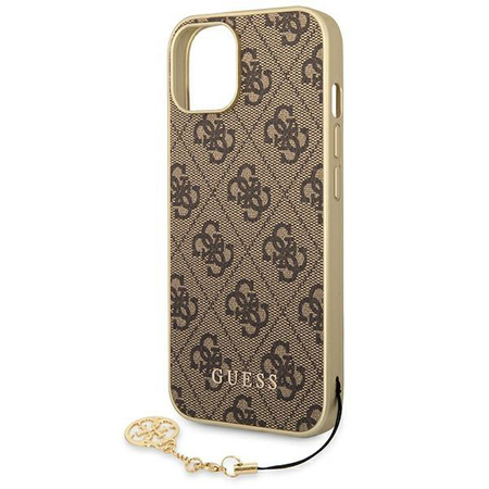 Guess 4G Charms Collection - Coque pour iPhone 14 (marron)
