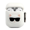 Karl Lagerfeld Choupette 3D - Pouzdro na Apple Airpods (bílé)