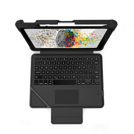 STM Dux Keyboard Trackpad Case - pouzdro s klávesnicí a trackpadem pro iPad 10,2" (2019-2021) MIL-STD-810G (černé)