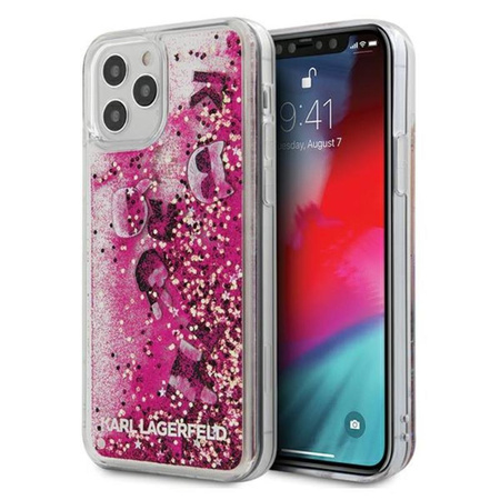 Karl Lagerfeld Glitter Liquid Floating Charms - Coque iPhone 12 / iPhone 12 Pro (Pink Floating Charms)