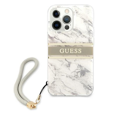 Guess Marble Strap - pouzdro pro iPhone 13 Pro Max (šedé)