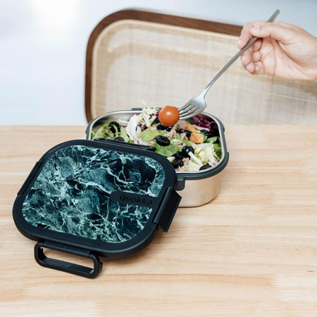 Quokka Kai - Stainless steel food container / lunchbox (Black Marble)