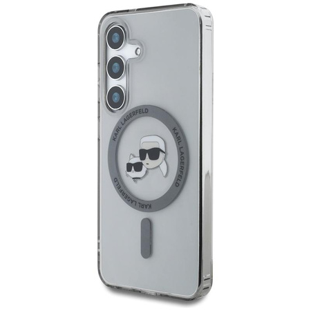 Karl Lagerfeld Button Karl & Choupette Heads Printed Logo MagSafe - pouzdro pro Samsung Galaxy S25 (černé)