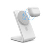 Crong MagSpot Stand - 2-in-1 drahtloses Ladegerät mit MagSafe für iPhone und AirPods (weiß)