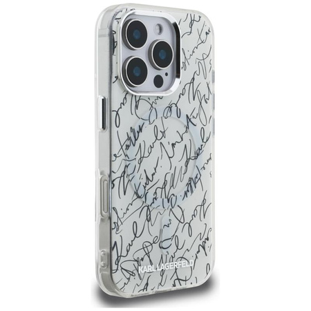 Karl Lagerfeld IML Karl Script Pattern MagSafe - Case for iPhone 16 Pro (white)