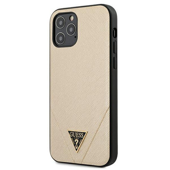 Guess Saffiano V - pouzdro pro iPhone 12 Pro Max (zlaté)