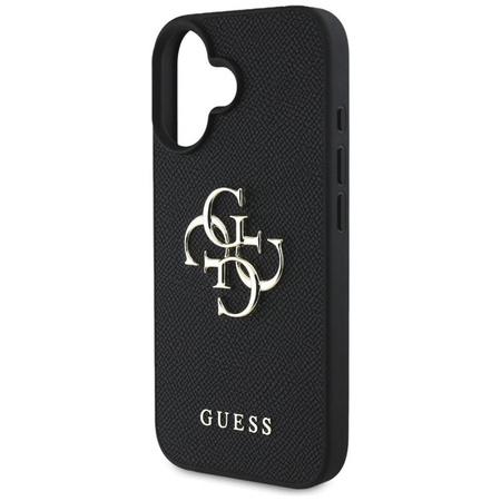 Guess szemcsés Big 4G Logo Small Classic Logo - tok iPhone 16-hoz (fekete)