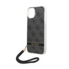 Guess 4G Print Cord - Etui ze smyczką iPhone 14 Plus (czarny)