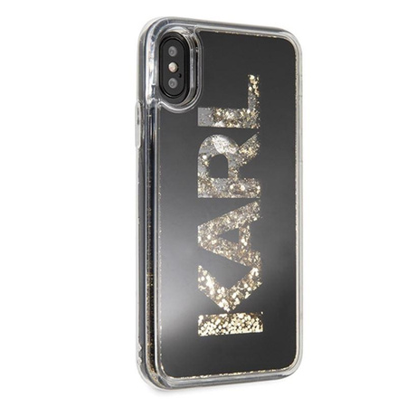 Karl Lagerfeld Logo Karl - pouzdro pro iPhone Xs / X (zlaté třpytivé)