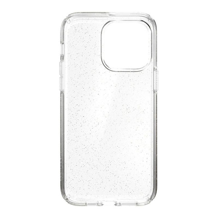 Speck Presidio Perfect-Clear mit Glitter - iPhone 14 Pro Max Hülle mit MICROBAN-Beschichtung (Klar / Gold Glitter)